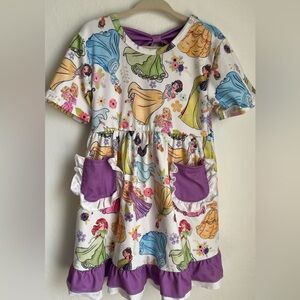 Colorful Princess Print Dress with Purple Accents 💜👗